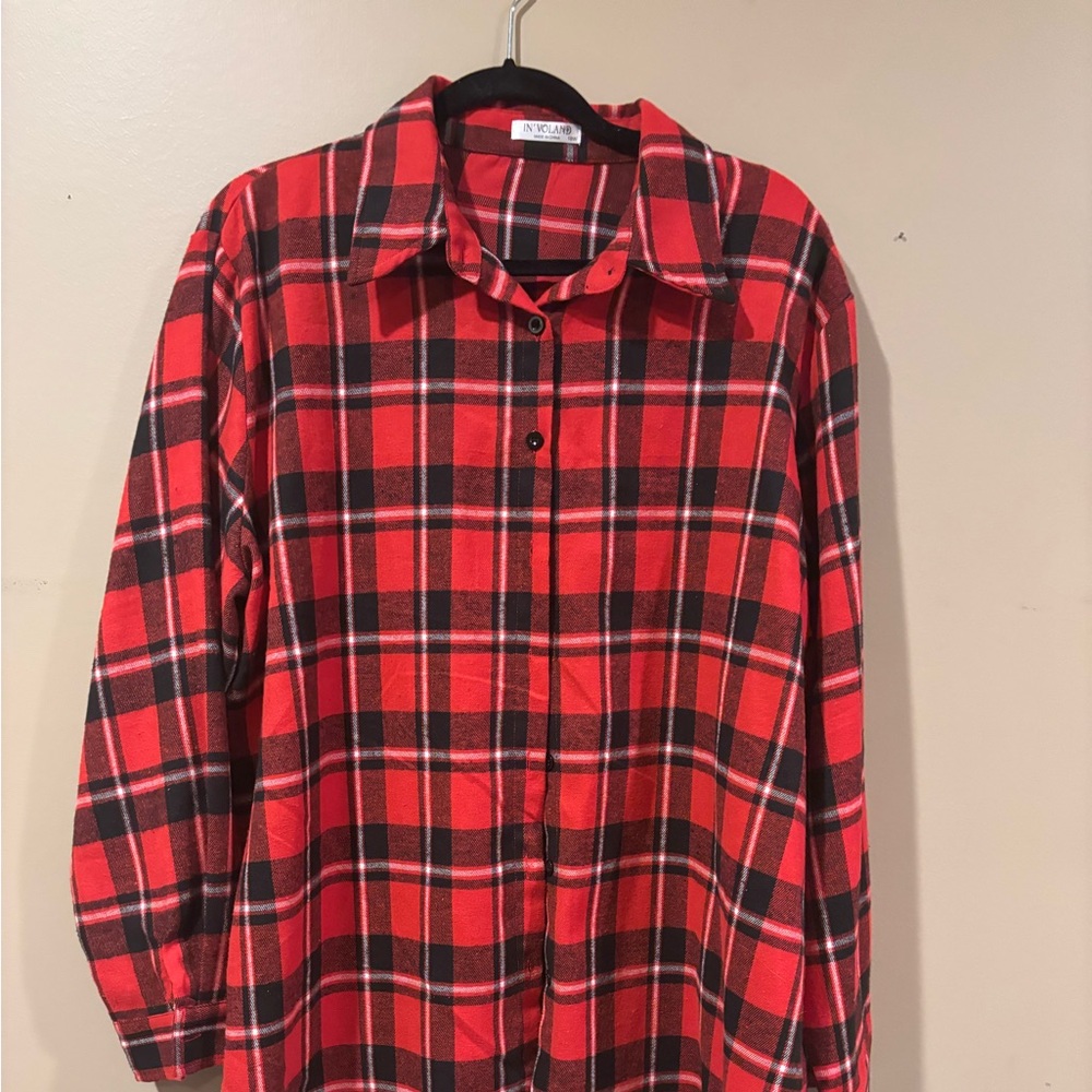 Red and Black Plaid Shacket